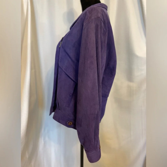 Leathers By New England Purple Suede Jacket Size Medium - Picture 2 of 9